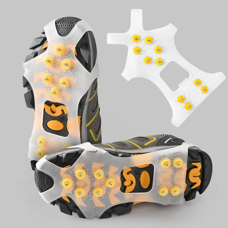 Grectek Light Ice Snow Grips Cleat Crampons Over Shoe Boot Traction Cleat Slip-on Stretch Footwear - Image 1
